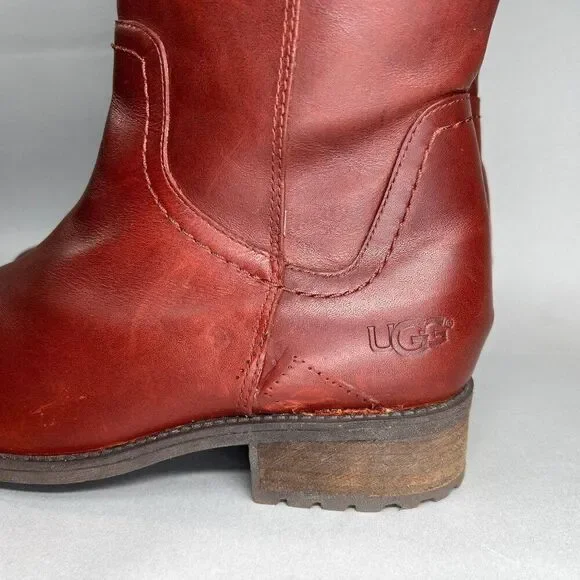 UGG Dahlen Stout Boots Women's Size 10 Tall Leather Fully Insulated Riding Boots - Picture 6 of 16